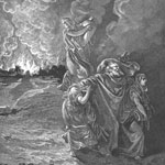Lot Flees as Sodom and Gomorrah Burn